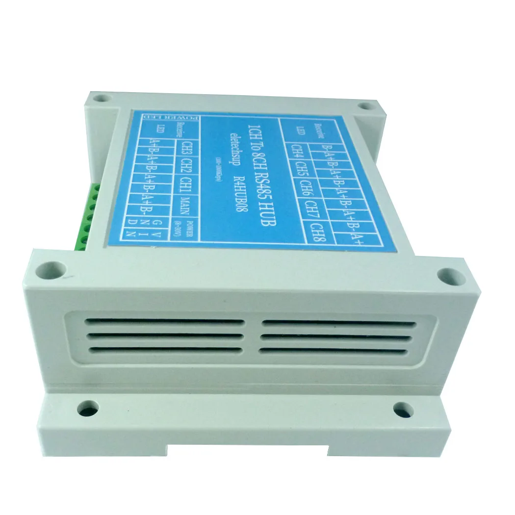 8ch RS485 Hub Industrial Grade 485 Bus Repeater Signal for All 485 Bus Protocols Modbus Rtu Ascii PLC PTZ Camera