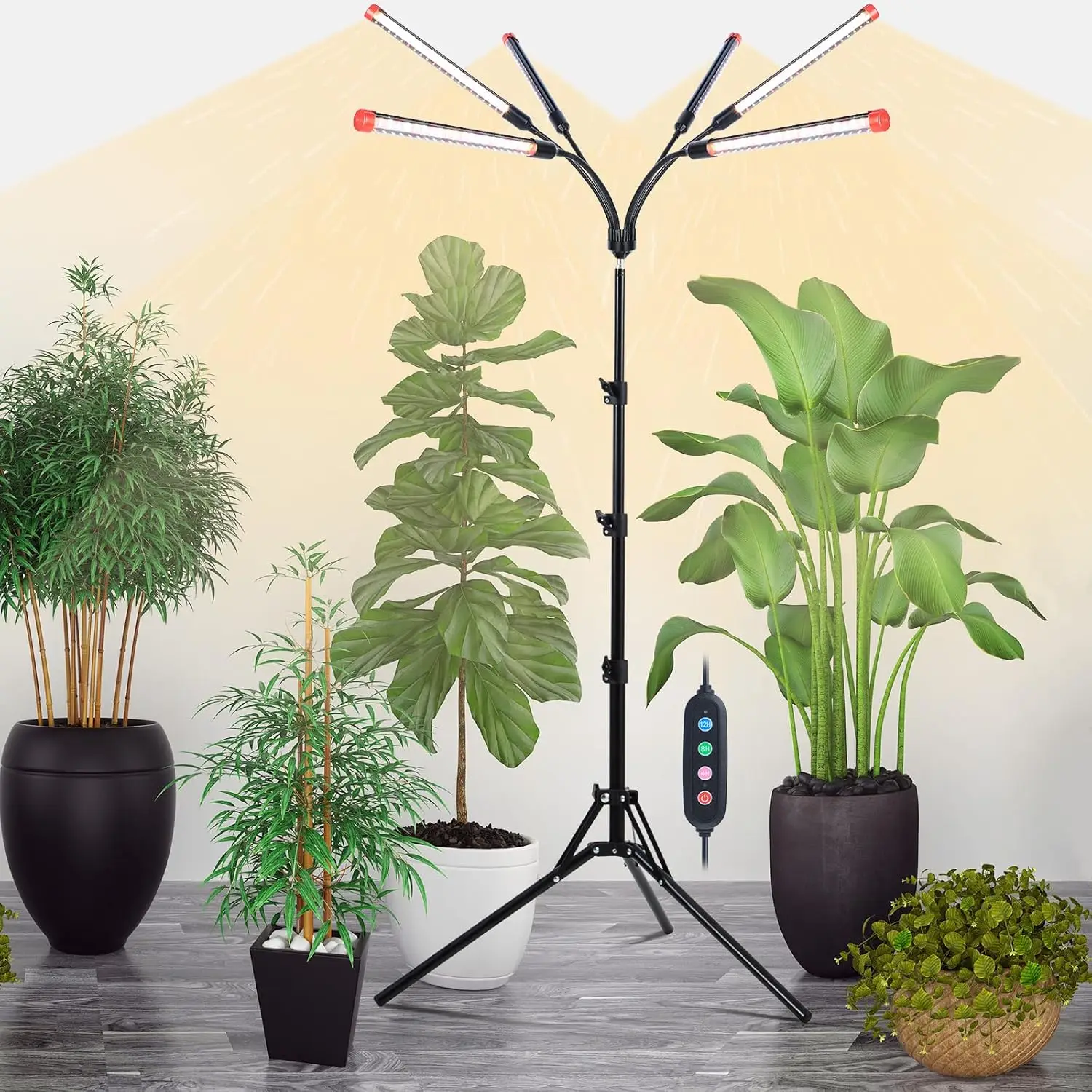 

Adjustable LED Grow Light with Timer for Indoor Plants, 54W Full Spectrum, 24-64 Inch Height
