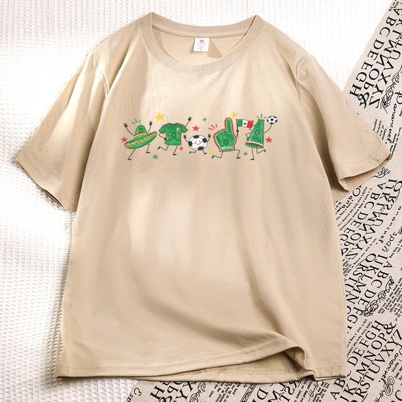 Cute Mexico T Shirt Design Men Women Mexican Flag Fan Graphic T Shirts Casual Round Neck Printed Cotton Short Sleeve Tees