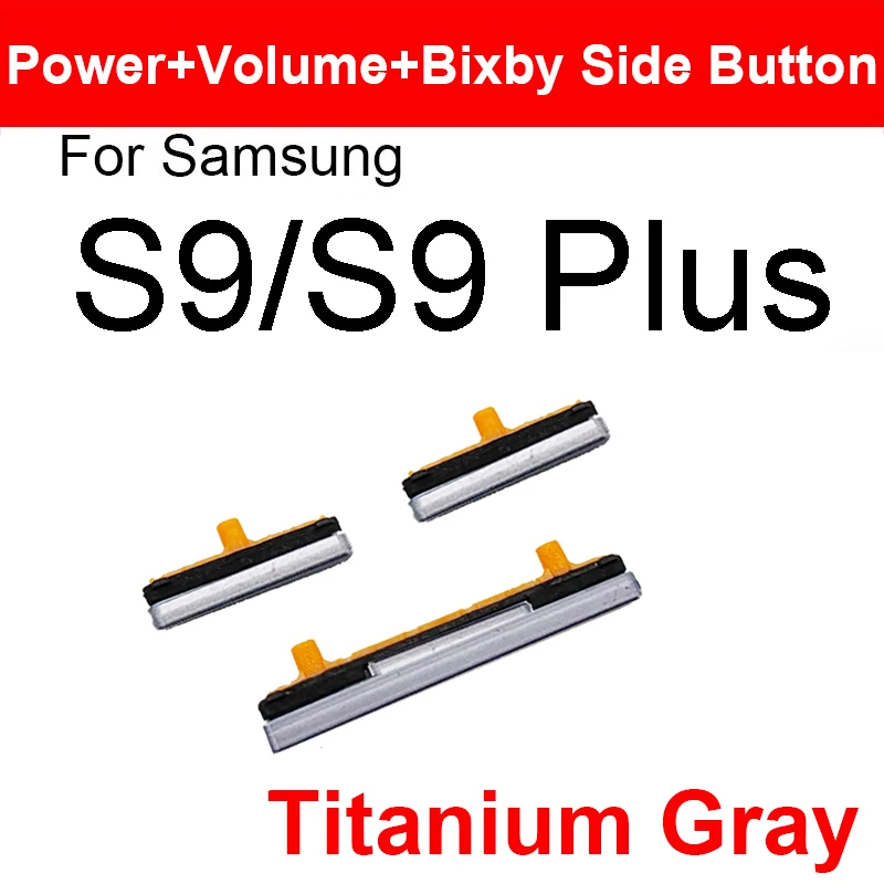 Botón lateral de encendido y apagado + botón de volumen + tecla Bixby para Samsung Galaxy Note 8 S8 S9 S10 Plus piezas de repuesto de tecla de botón