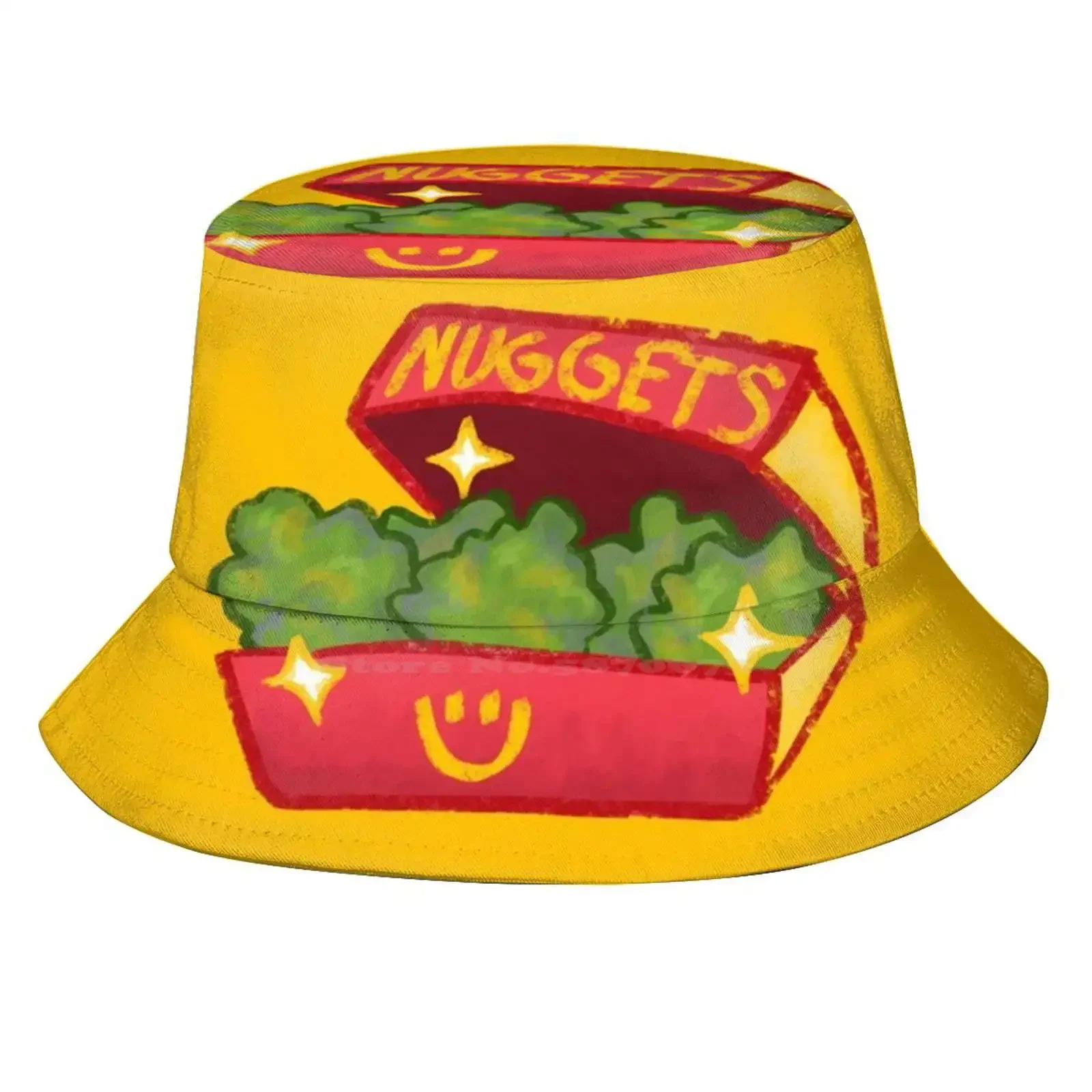 Nuggets Sun Cap Fisherman Hat Bucket Hats  Munchies Snacks Fast Food Mcnuggets 420 Hippy Funny Stoner Memes