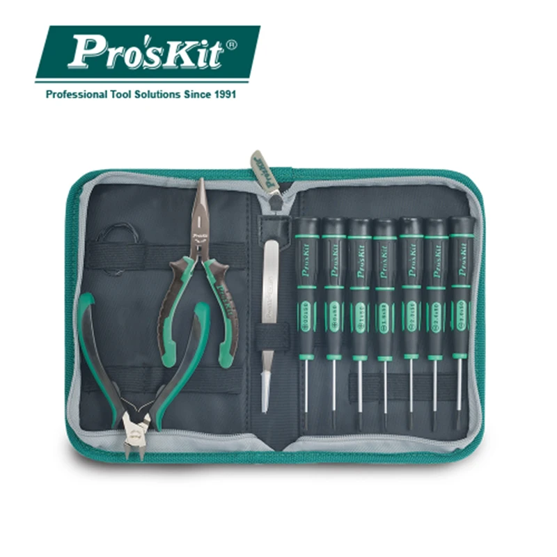 

Pro'sKit 10/18/17/33pc Tools Set Computer Mobile Phone Automotive Repair Tools Universal Household Manual Tool Combination Set