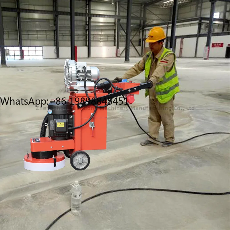 Handheld Floor Grinder With 4 Heads Grinding Discs Concrete Surface Grinding Machine Dust Free