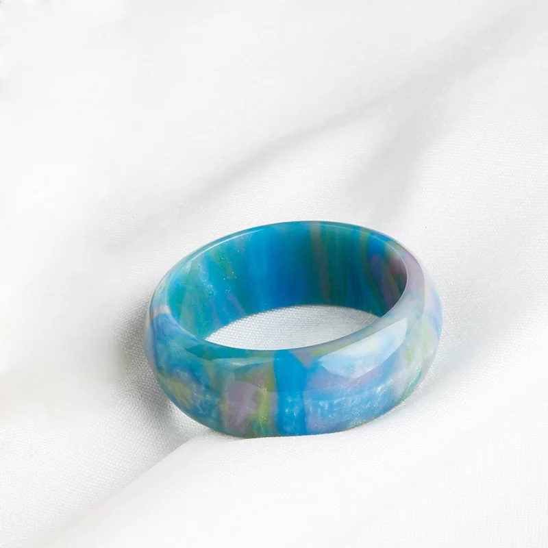 

Hot Sale Colorful Resin Ring Fashion Punk Planet Gradient Color Matching Unisex Ring Party Jewelry