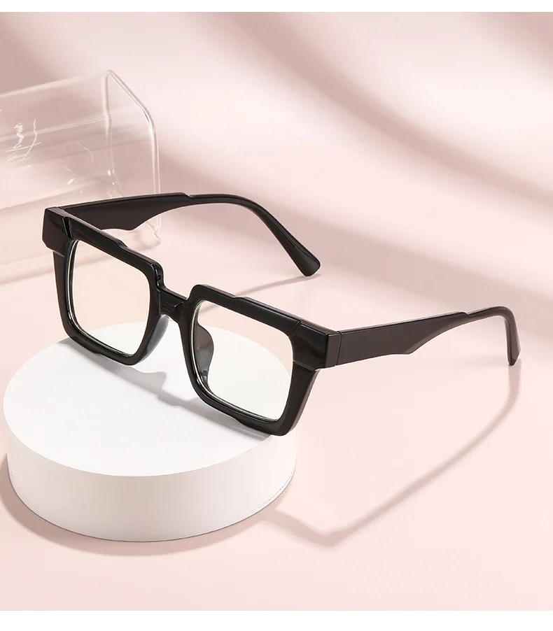 Lichtempfindlicher, farbwechselnder Spiegel, personalisierter, farbblockierender, flacher, heller Spiegel, Retro-Myopiebrille mit quadratischem Rahmen 6132 – Detail 8