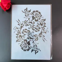 Estênceis decorativos a4 29cm, faça você mesmo, pintura de parede, scrapbook, gravação em relevo, álbum para pintura e decoração, flores, folhas