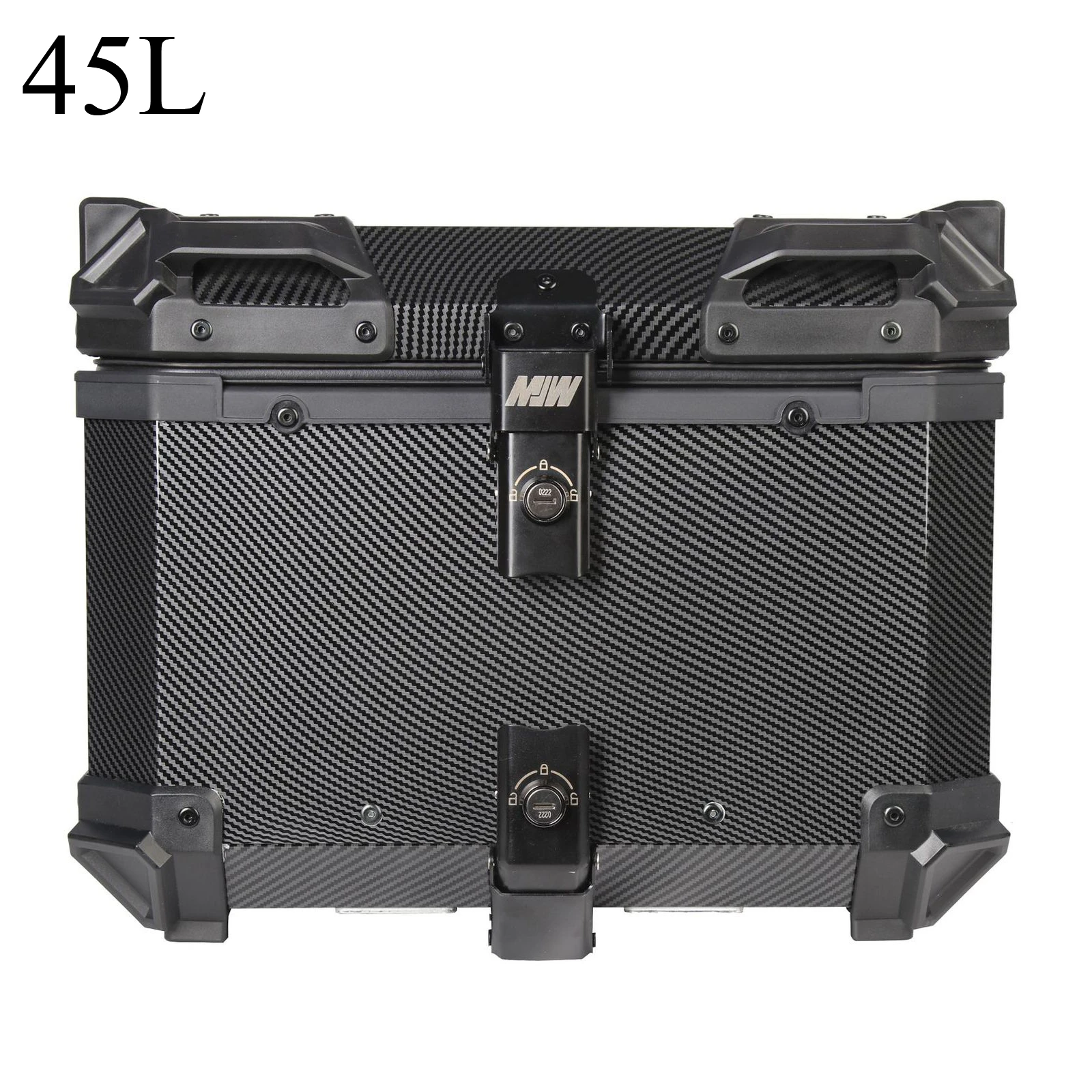 45L Motorcycle Tail Box Universal Rear Luggage Carrier Tool Case Storage Box Aluminium Motorcycle Trunk With Bracket Base Plate