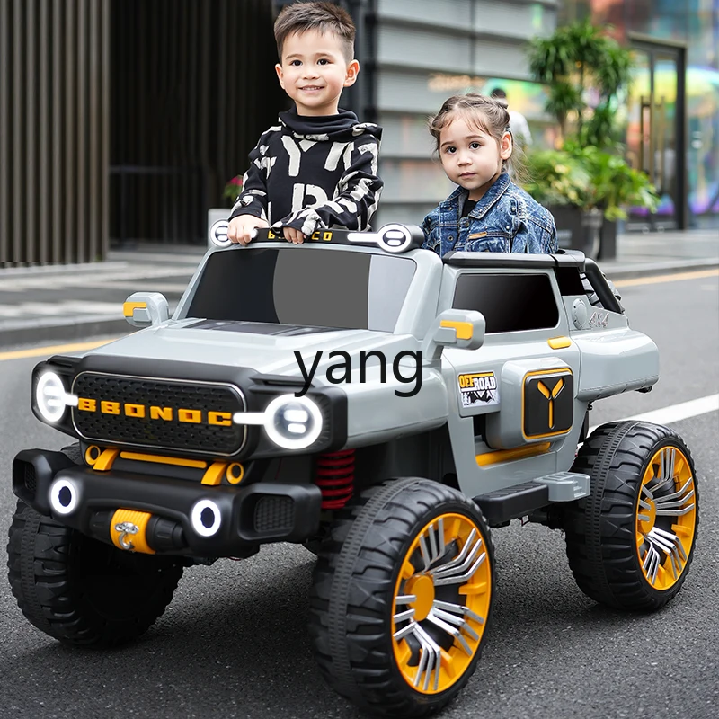 CX Four-Wheel Car Male Baby Remote Control Double Toy Car Can Sit Adult Baby Carriage Swing off-Road