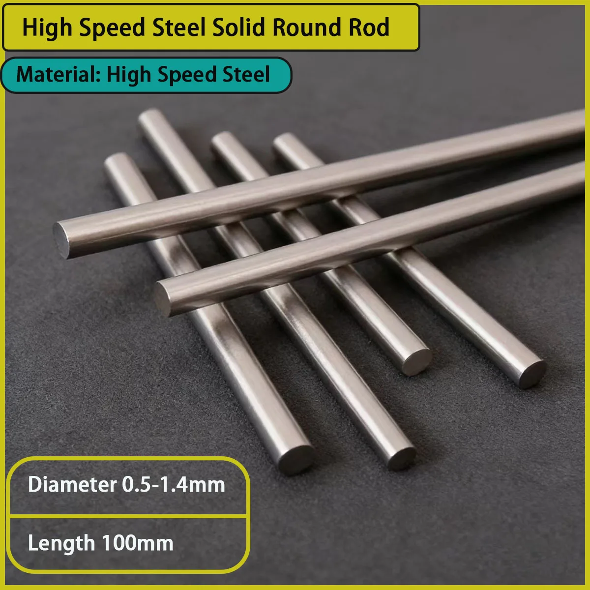 High speed steel solid round rod with a diameter of 0.5-1.4mm is used for mechanical processing, mold manufacturing, etc