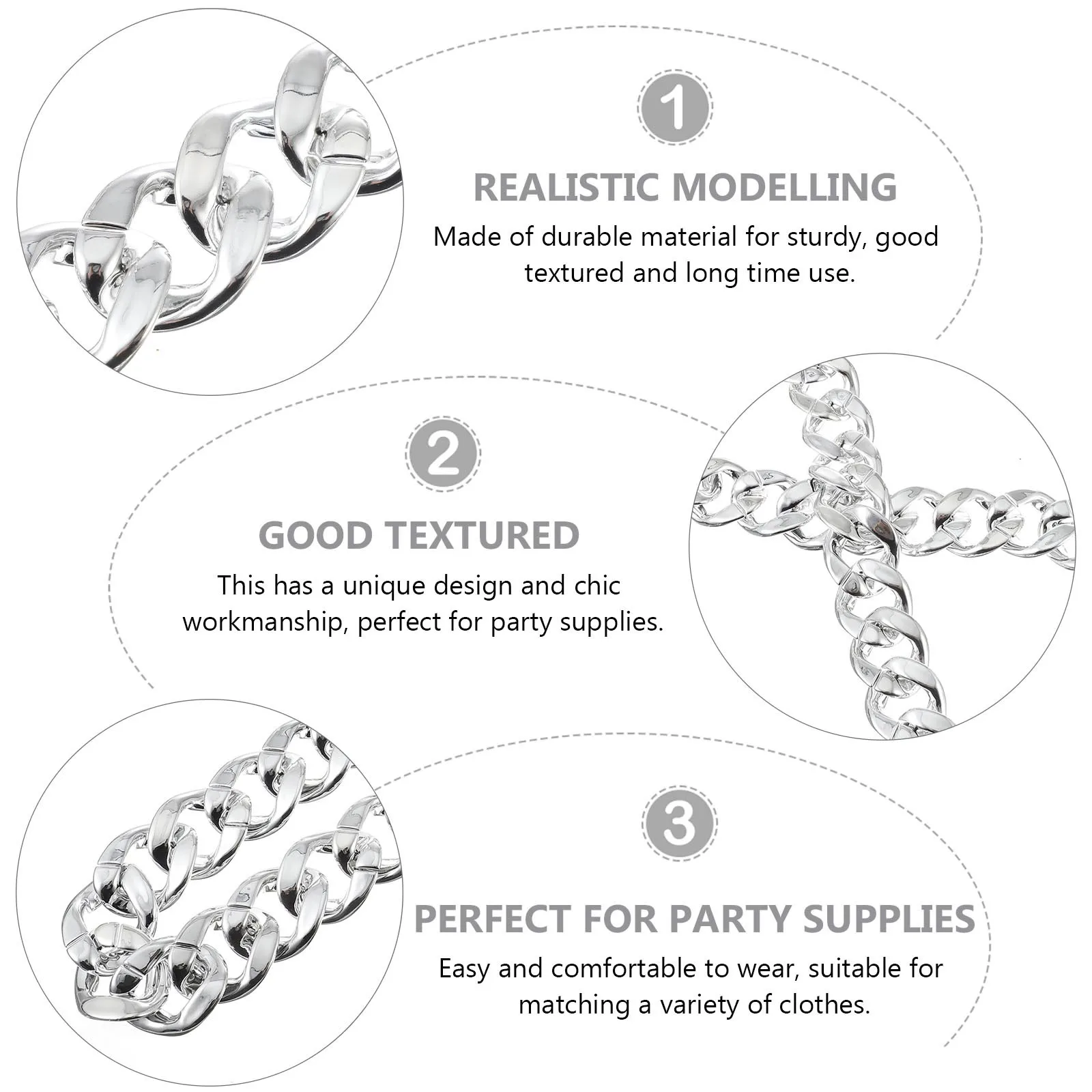 

Exaggerated Neck Chain Big Decorative Chain Retro Style Classic Choker Easy Comfortable Wear Special Moments Hip-Hop Necklace