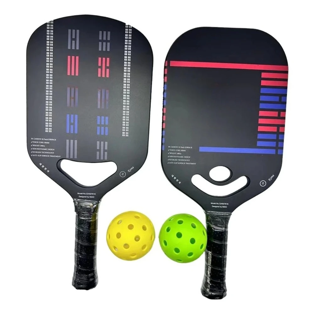 High-Friction Surface Outdoor Play Pickleball Paddle 3K Thermoformed Carbon Glass Custom Elongated for Training