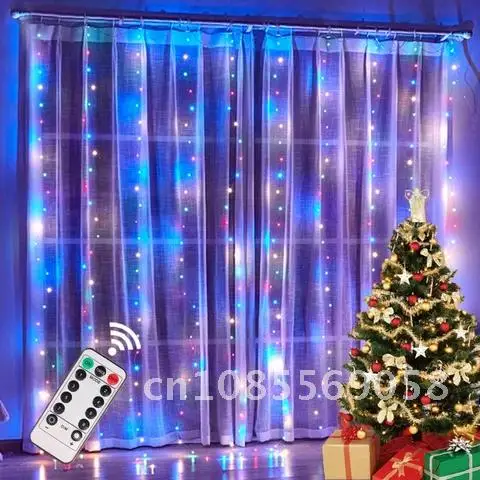 

Garland Christmas Light Curtain Merry Christmas Home Decorations Ornament Xmas Gifts Navidad 2021 New Year 2022