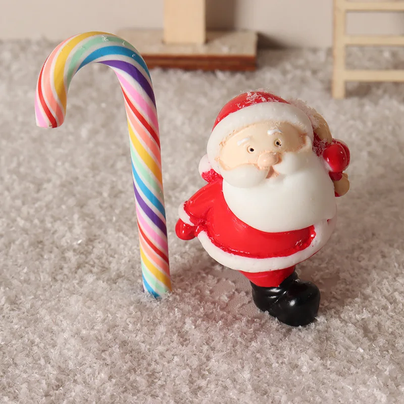 Dollhouse Christmas Scene Kit Mini Wooden Elf Door Santa Figurine Miniature Xmas Accessory DIY Micro Landscape Decor