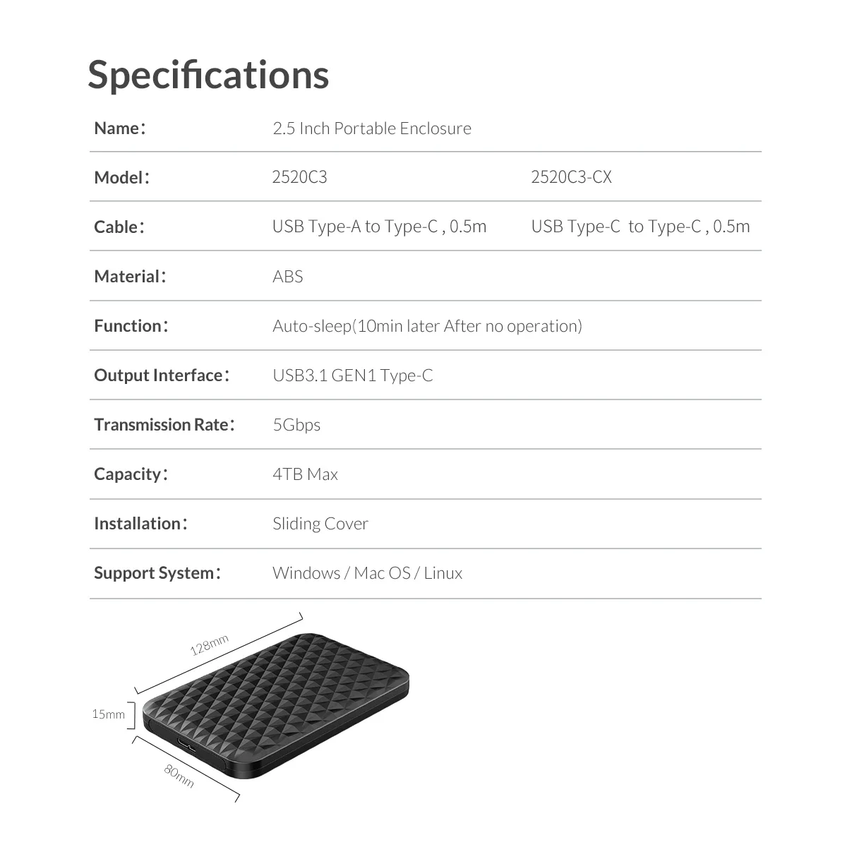 حافظة محرك أقراص صلبة خارجية ORICO ، USB إلى SATA ، 5Gbps ، حامل للأقراص الصلبة ، SSD ، ملحقات الكمبيوتر ،