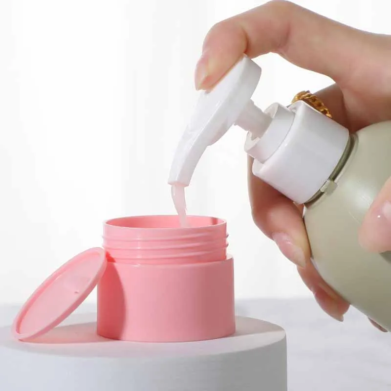 Frascos cosméticos de plástico vazios, 5g-50g, com tampa de parafuso e forro, frasco de amostra, recipientes portáteis de viagem para cremes de maquiagem, loções com 10 peças