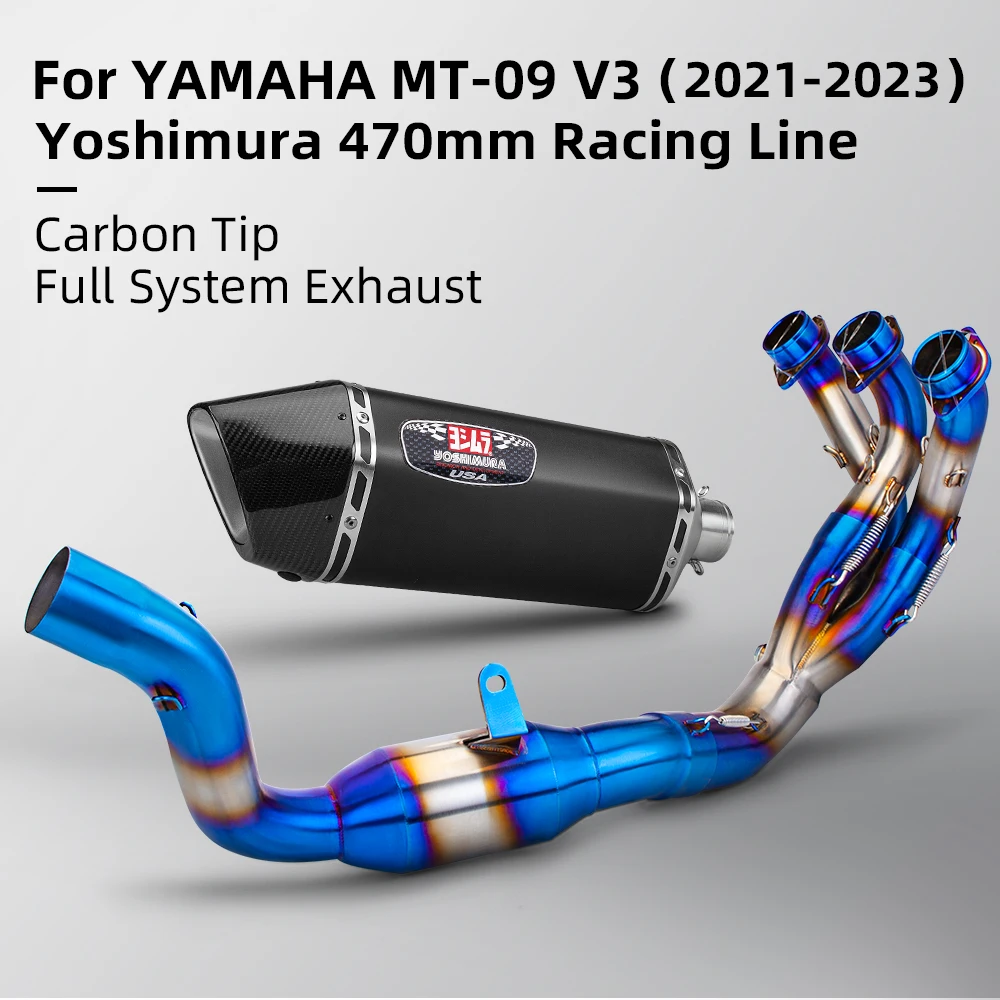 

For YAMAHA MT09 MT09SP FZ09 XSR900 Full Motorcycle Exhaust Pipe System yoshimura R77 Exhaust Stainless Steel 2021-2023