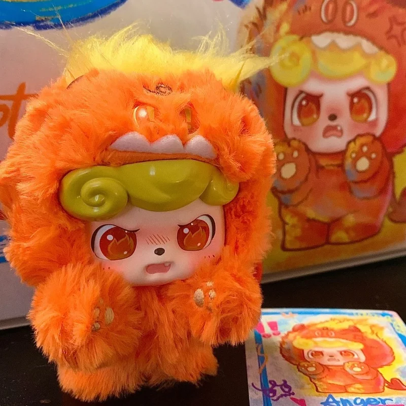Qbao Emotional Furry Monster Plush Blind Box Trendy Toys Plush Pursh Charm Cute Stuffed Doll Surprise Trendy Toy Birthday Gift