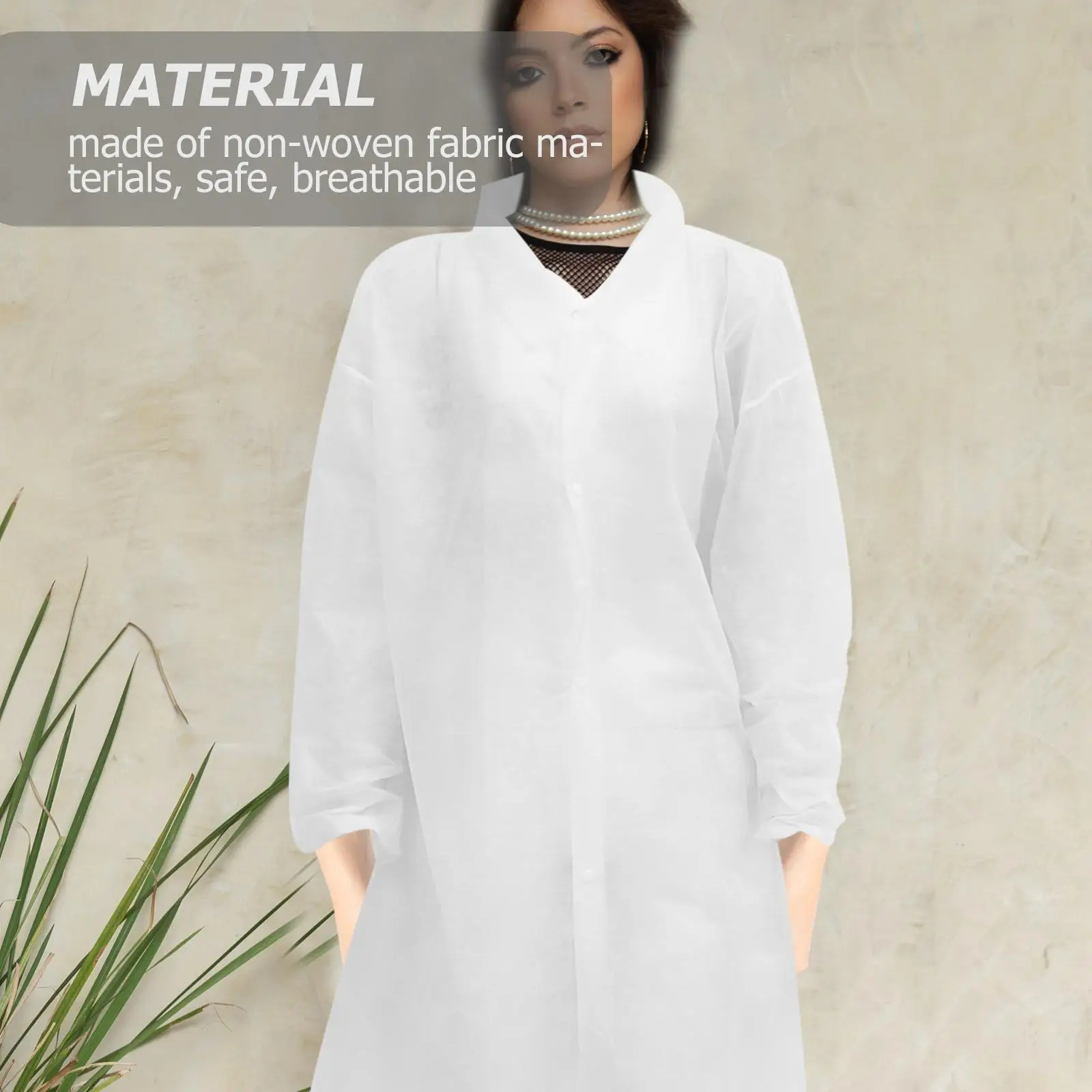 10 pezzi cappotto monouso tuta sperimentale bianco laboratorio scienza abiti da lavoro camice da laboratorio cappotti di chimica cappotti da laboratorio unisex per laboratorio