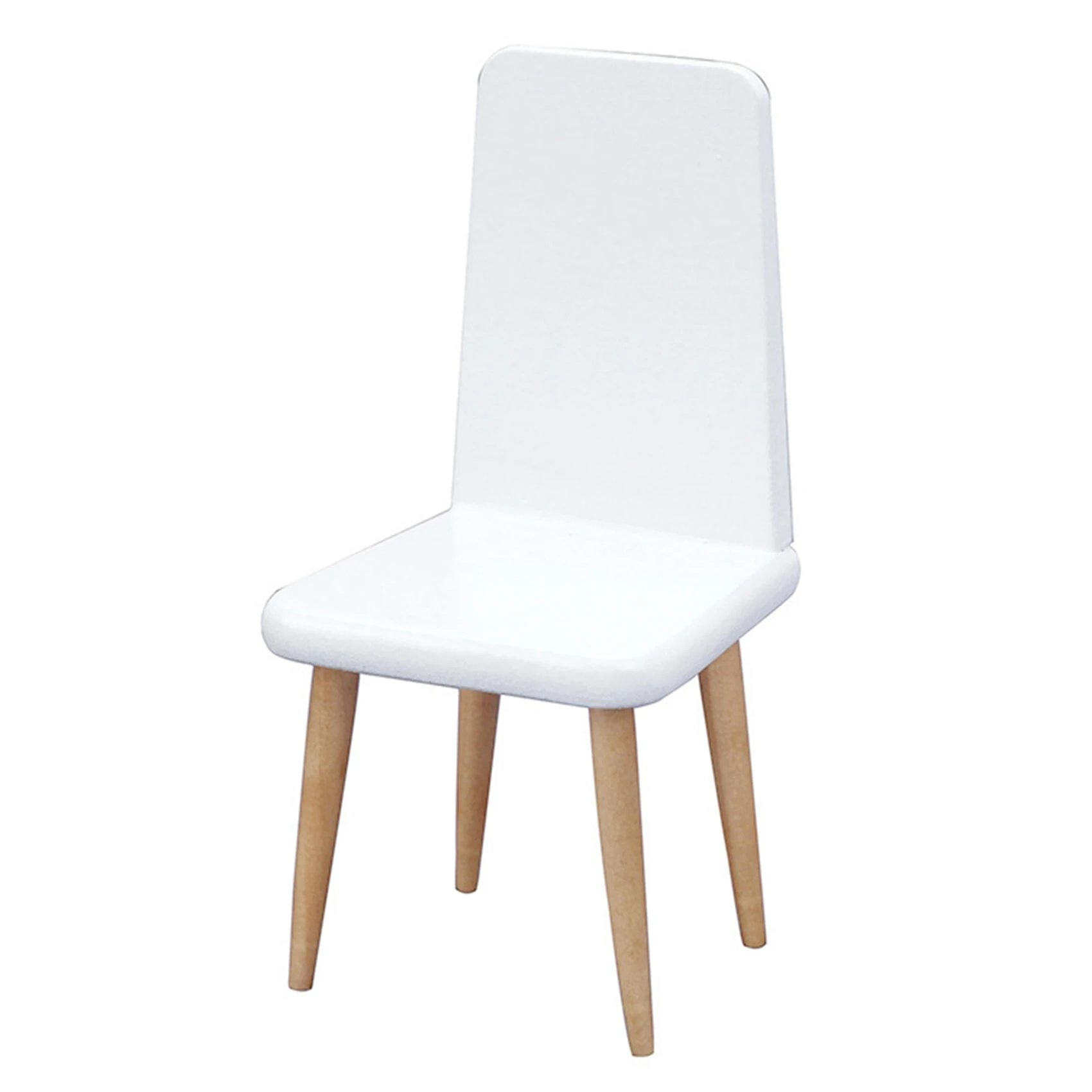 Silla blanca en miniatura para casa de muñecas, muebles de bolsillo de estilo moderno, accesorios de decoración del hogar, escala 1/12