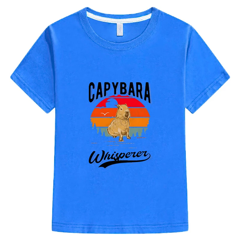 

Capybara kids Anime T-shirt y2k boys girls clothes 100%Cotton Short Tops Casual Print Tees Summer Children clothing Boy T-shirts