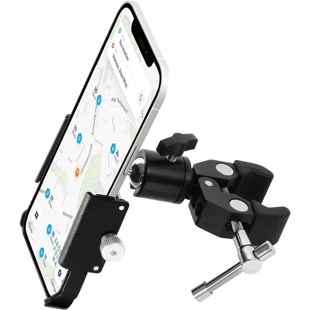 

Universal Metal Clamp Phone Holder for Golf Cart Stroller Bike Wheelchair