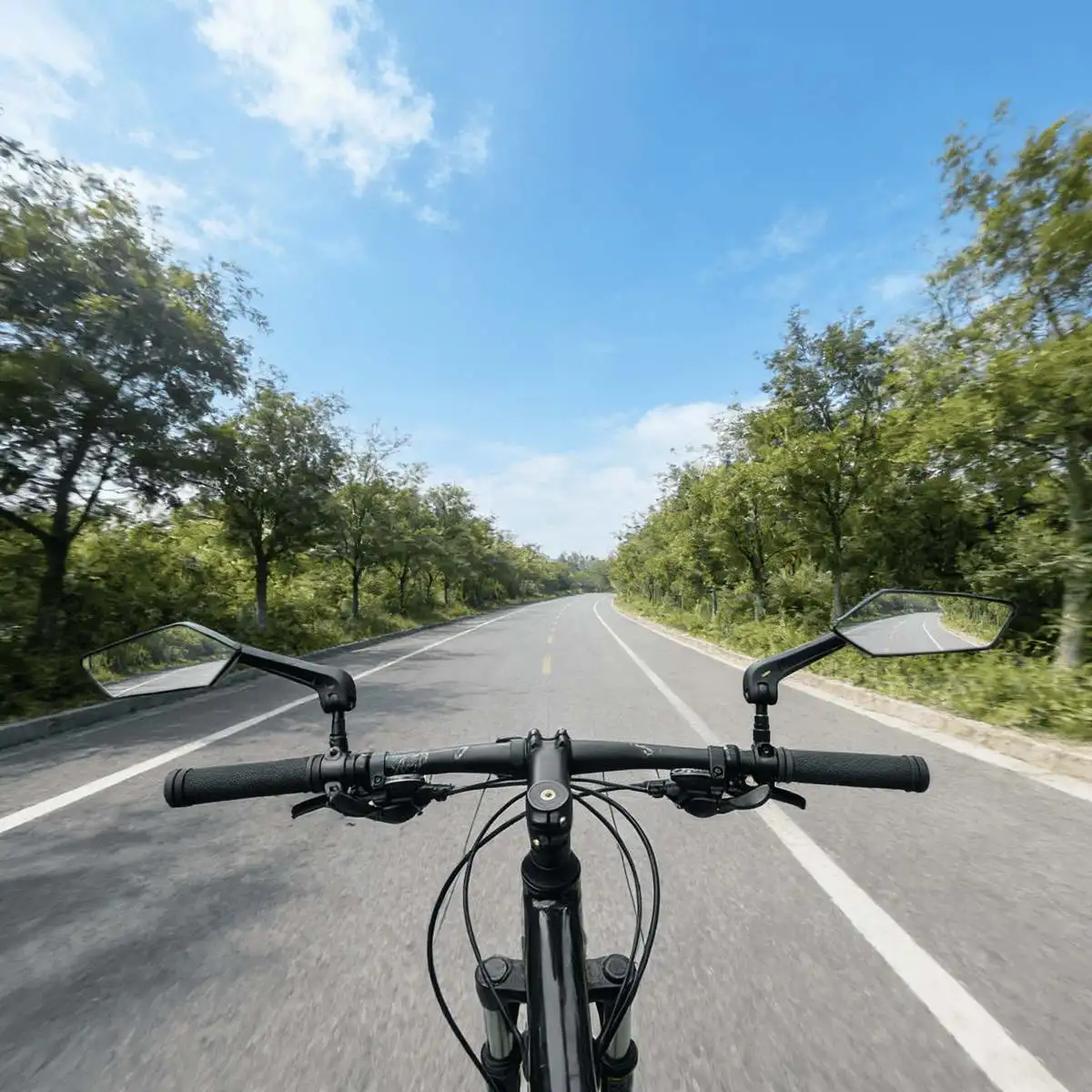 1 Pair Adjustable Handlebar Bike Mirror, Shatterproof HD Glass Lens, Universal Fit Rearview Bicycle Mirrors, 360° Rotatable, Com view 5