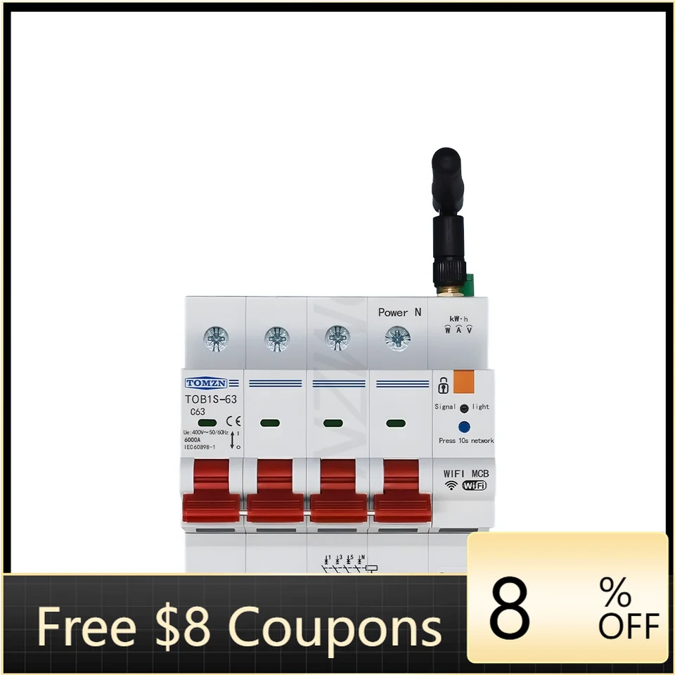 Three Phase WiFi Intelligent Switch TOMZN Modbus Remote Control Safety Protector