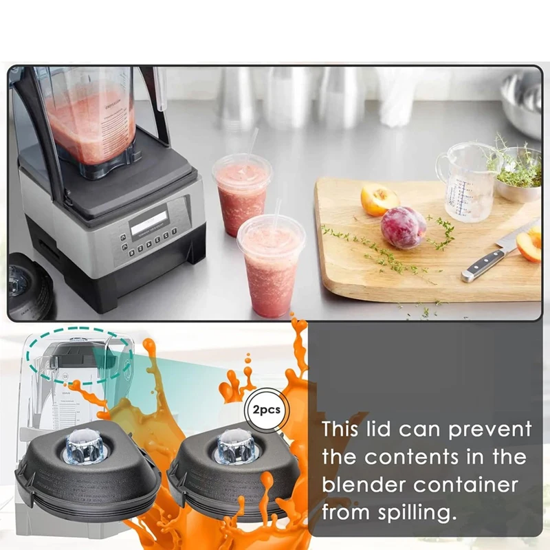 2Pcs Blender Lid for Advance Containers 48Oz & 32Oz - Replacement Blender Cover for Quiet One, VM0145-AD23