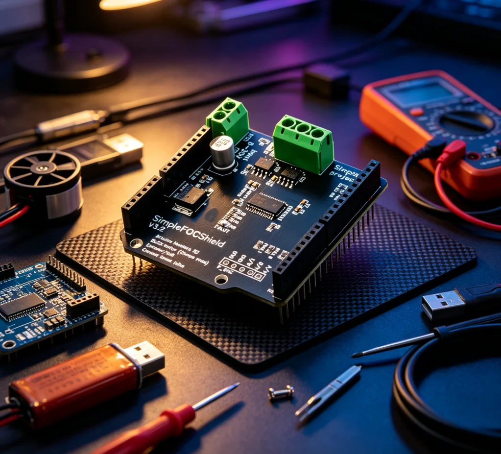 Makerbase MKS SimpleFOC Shield V2.0.4 BLDC FOC Driver Board for Arduino Support SimpleFOC V3.2 Library Easy to Use