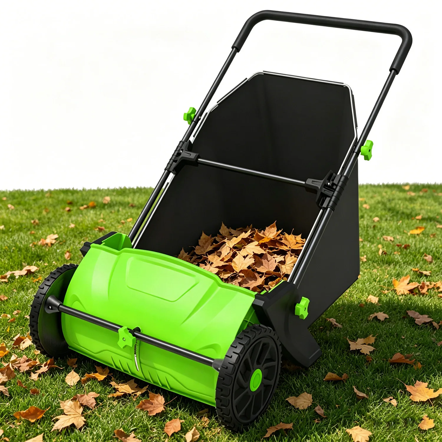 Vertak 20inch Hand Push Lawn Sweeper Durable and Easy to Manuever Garden Grass & Leaf Collector with 100L Hopper Bag