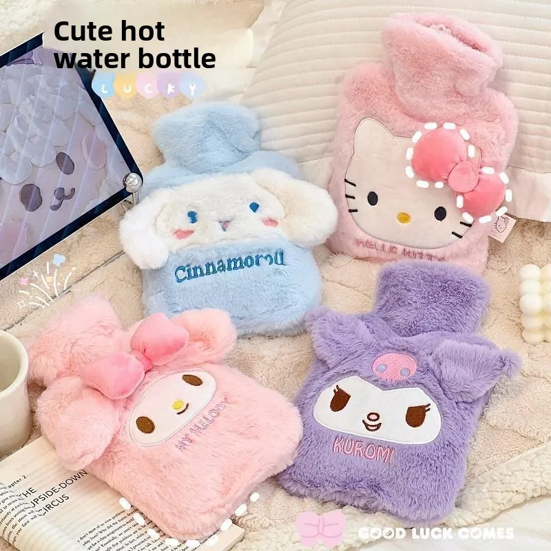 Cute Plush Water‑Filled Hot Water Bag Portable Hand Warmer Soft Hot‑Water Bottle for Belly Hand Winter Warm Gift