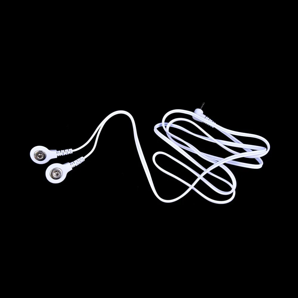 New 2.5mm Plug Electrode Lead Wires Connecting Cables with 2 Buttons for Digital TENS Therapy Machine Massager Hot Sale