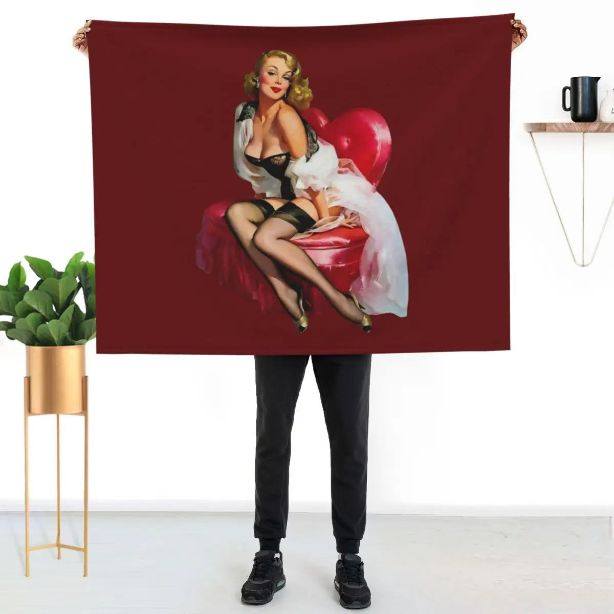 Pin-Up Throw Blanket couch cozy soft plush fuzzy picnic outdoor blanket