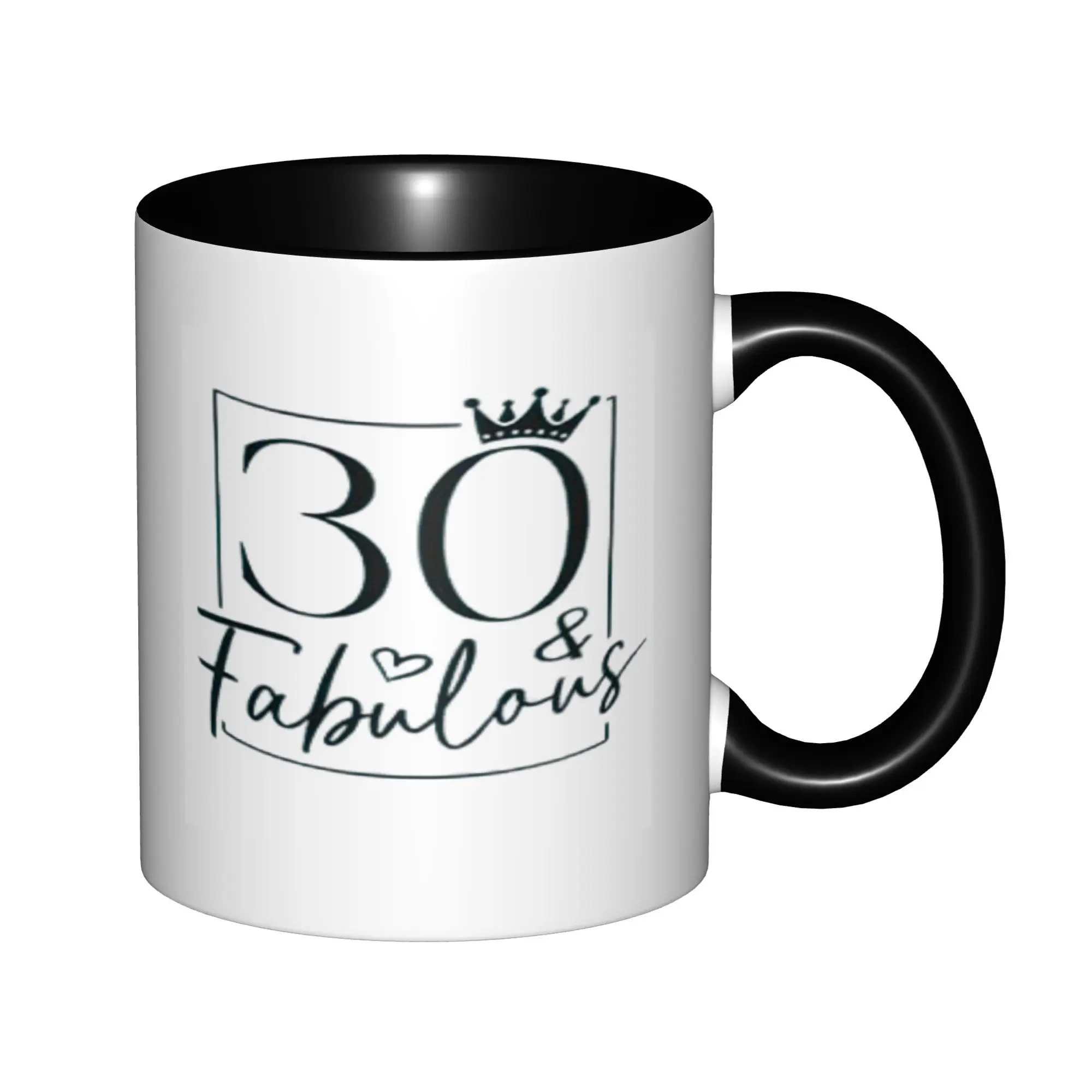 

30th Birthday Gifts for Her Women, Cool Turning 30 Year Old Mugs With Black Handle Birthday Coffee Mugs Ceramic Tea Cups 11oz