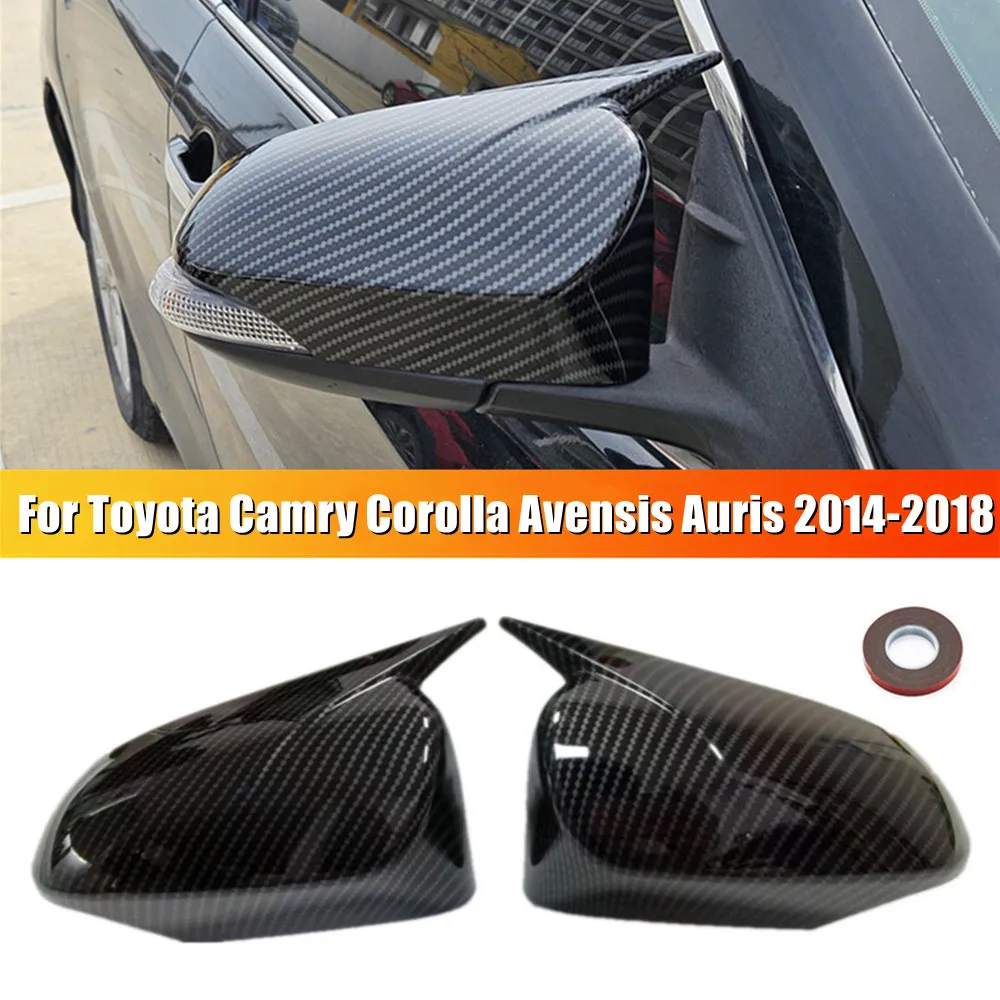 

2 шт. для Toyota Camry Corolla Avensis Auris 2014-2018, крышка бокового зеркала заднего вида, крышка крыла, внешняя отделка двери, украшение автомобиля