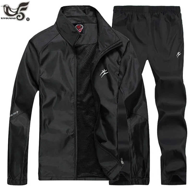 

Men'S Sportswear Sets Casual Gym Joggers Running Tracksuit Male Autumn Two Piece Varsity jacket+Pants Sports Suit Brand Clothing