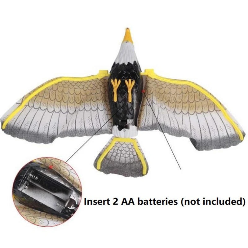 1Pc Luminous Bird Repellent Hanging Eagle with Music Flying Bird Scarer Garden