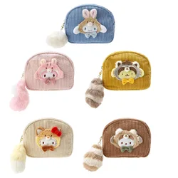 Kawaii Sanrio Forest Animal Storage Bag Cartoon Hello Kitty Cinnamoroll Pochacco originalità Tail Cosmetic Bag Girl Holiday Gift