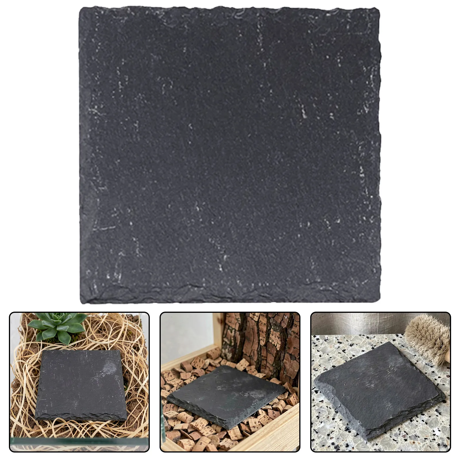 Tortoise Feeding Dish Nail Grinding Basking Slate 4 Stone Platform Reptile Sunbathing Claw Sharpening Rock Naturalistic