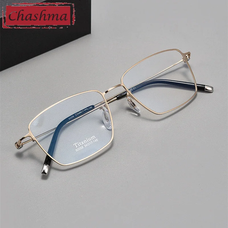 Chashma Prescription Glasses Men Pure Titanium Ultra Light Thin Design Screwless Eyewear Optical for Recipe Lenses Spectacles