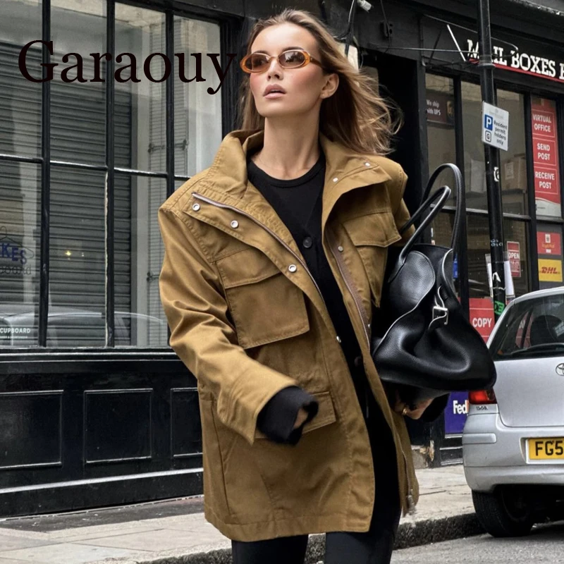 Women Casual Solid Windbreaker