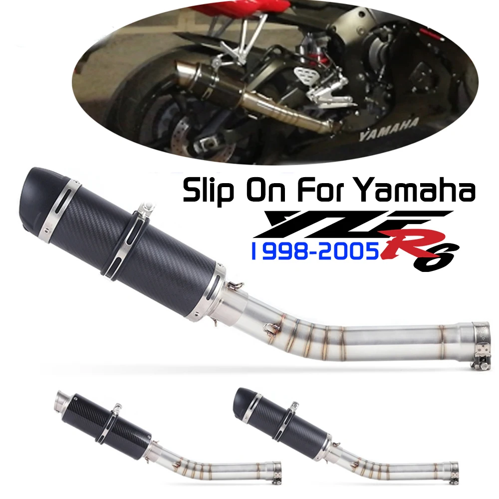 Slip On For Yamaha YZF 600 YZF-R6 R6 1998-2005 Years Exhaust Motorcycle Exhaust Escape Muffler Middle Front Link Pipe Exhaust