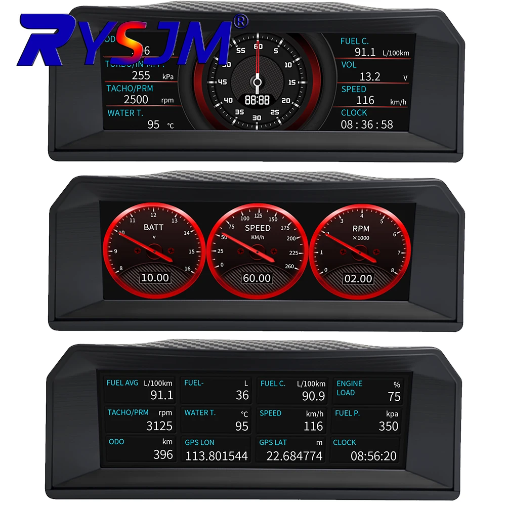  X300 HUD Head-Up Display Off－Road Safety Alerts/Core Vehicle Data Monitoring/5-inch LCD Touchscreen/Multi-Screen Integration