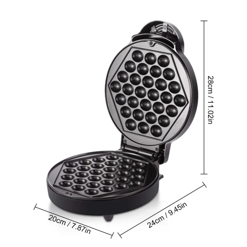 Bubble Egg Waffle Maker 30 Holes Anti Stick Easy Cleaning For Home Ice Cream Cones EU Plug