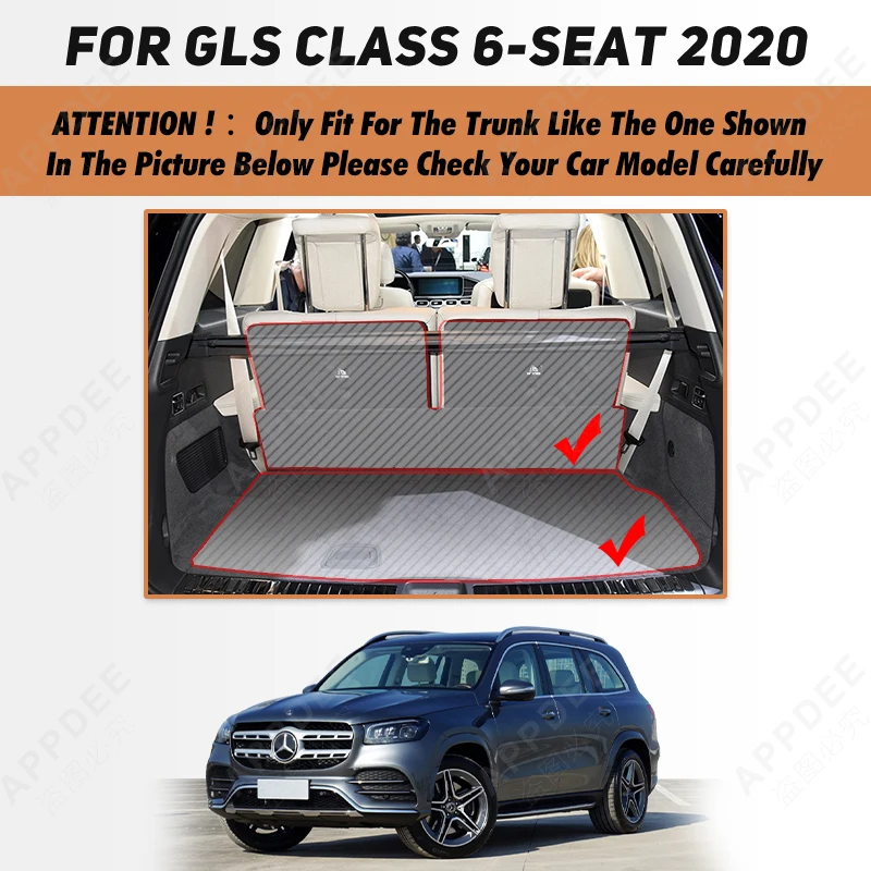 Car Trunk Mat For Mercedes Benz GLS Class X167 6-Seat 2020 2021 2022 Custom Car Accessories Auto Interior Decoration image 3