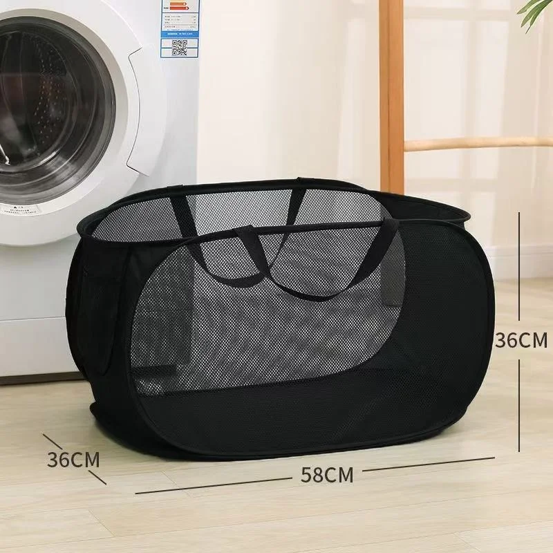 Home Foldable Dirty Laundry Basket Portable Multi-Functional Storage Caddy Hollow Design Handheld Laundry Hamper