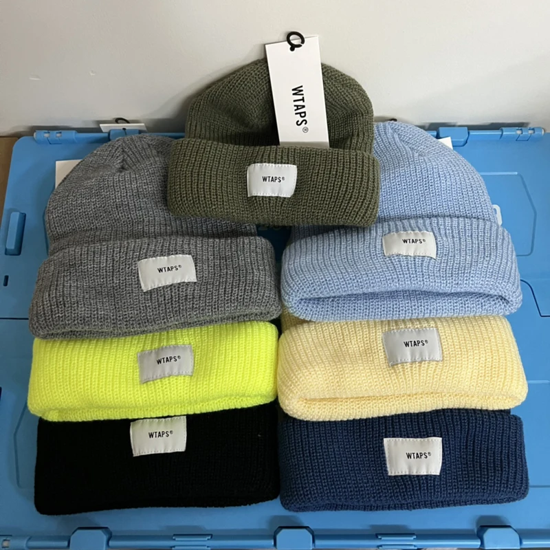 Winter Daily Casual Simple WTAPS Knitted Keep Warm Hat Classic Multicolor Fashion Pullover Caps Men Women Wtaps Small Label Hat