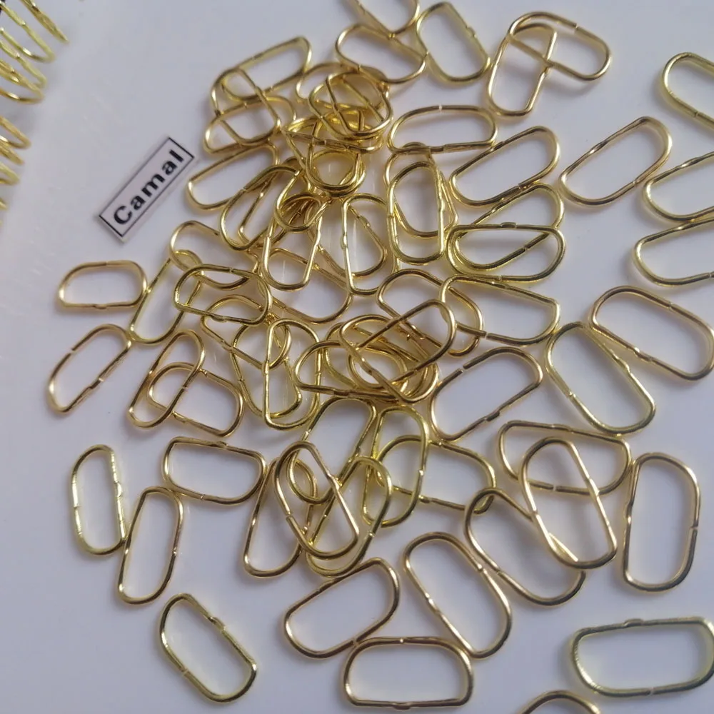 Camal 150Pcs Gold 12mm D Egg Shaped Pins Connector Hook For Crystal Prisms Bead Chandelier Pendant Lamp Hanging Accessory Parts