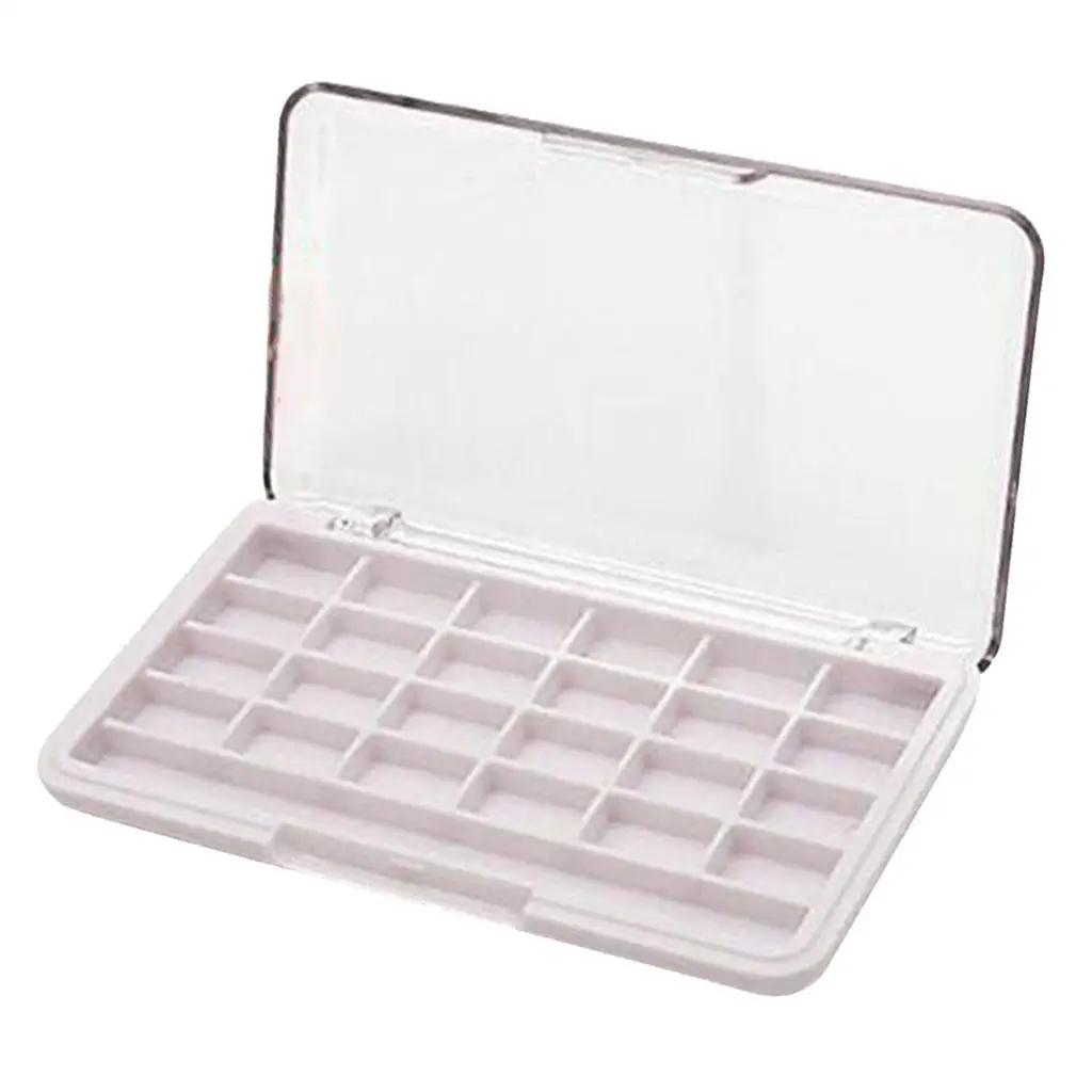 Makeup Palette Empty 24 Slot Eyeshadow Palette Case ABS White Rectangle Box for DIY Blush Lip Gloss Powder Storage