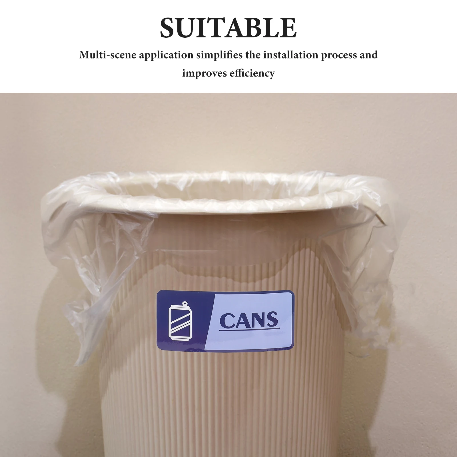 8 أوراق ذاتية اللصق القمامة إعادة تدوير ملصق لصندوق النفايات ملصقات للتسمية القابلة للإزالة جمع القمامة علامة فرز علب الورق